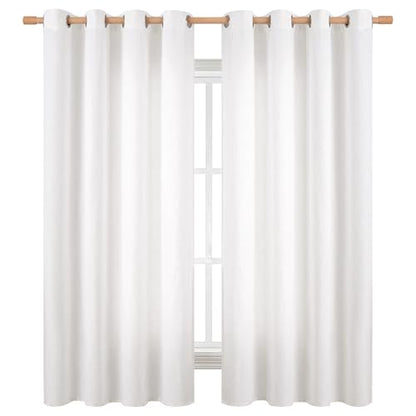 BGment Faux Linen White Curtains 63 Inch Length for Living Room - 2 Panels - color: Pure White, size: 52"W x 63"L (Pack of 2)