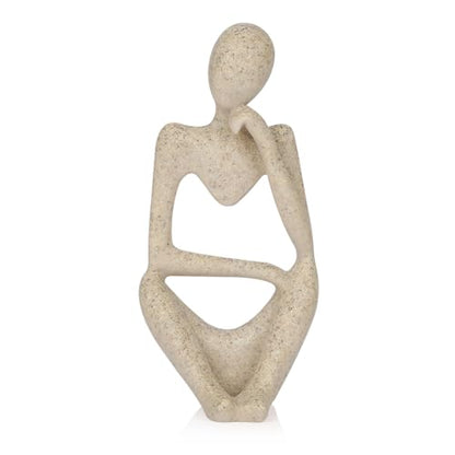 Sandstone Resin Thinker Statue Style Abstract Sculpture, Sandstone, Right - color: Sandstone, size: Right 1pc