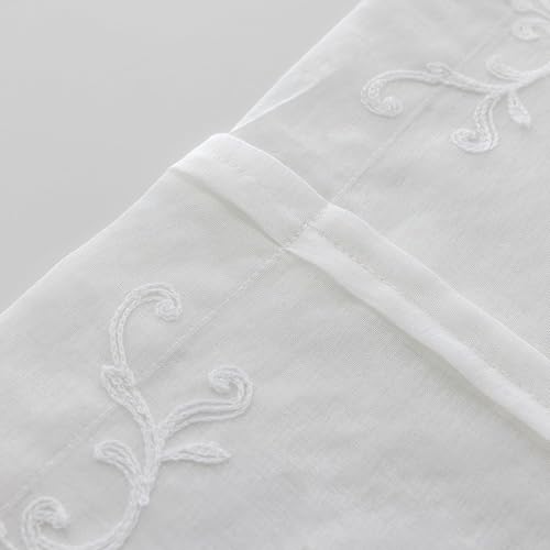 Sheer Embroidered Tie Up Curtains for Bathroom Lace 42 x 63 Inch - size: 42"W x 63"L (Pack of 1)