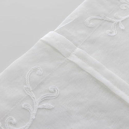 Sheer Embroidered Tie Up Curtains for Bathroom Lace 42 x 63 Inch - size: 42"W x 63"L (Pack of 1)