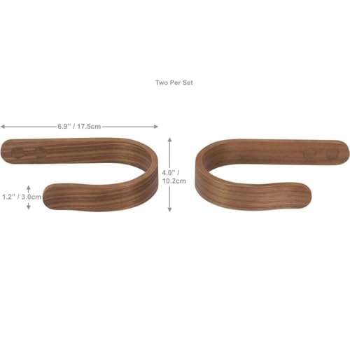 2 x Waveply Wood Curtain Holdbacks Plywood Drapery U Shaped Hook Tiebacks for Wall (Walnut) - color: Walnut