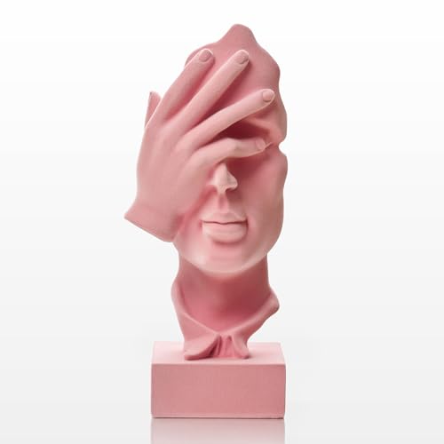 Thinker Statue See No Evil with Soft Velvety Texture, Pink - color: Nosee-pink
