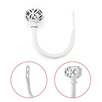 Sumnacon 2Pcs Aluminum Alloy Curtain Holdbacks - Wall Mounted Drapery Tiebacks with Screws, Decorative Curtain Holders for Bedroom Livingroom Bathroom Office Home Decor, White