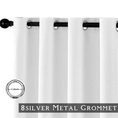 ChrisDowa White Blackout Curtains 45 Inches Long 2 Panels for Bedroom - color: White, size: 52"W x 45"L (Pack of 2)