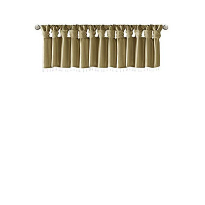 Madison Park Faux Silk Valances for Windows with Beads, 50x26 Bronze - color: Bronze, size: 50"W x 26"L (Pack of 1), style: Valance