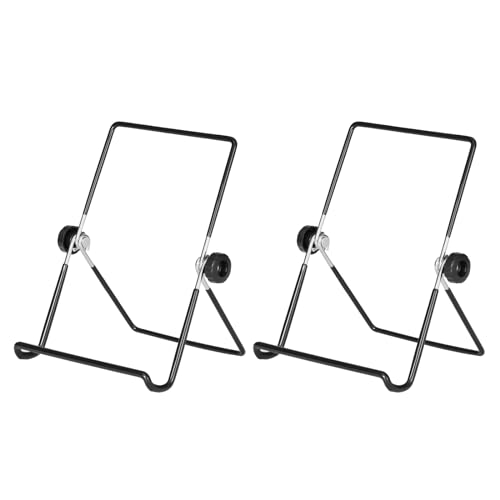 Artliving (2 Pack) Adjustable Iron Display Stand Easel Foldable Tablet Stand Holder,Displays Picure Frames,Photo,Cookbooks,iPad,Art Collection,Black - color: Black