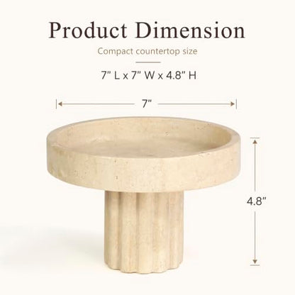 YMXYJM,Travertine Decorative Tray,Marble Tray with Legs,Beige - color: Beige Travertine