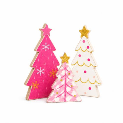 Christmas Decorations Indoor, Pink Christmas Snowflake Star Tree Home Decor