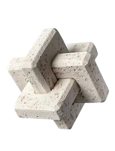 Knot Decor 3 Link 4.7 Inch, Resin Travertine Stone Decor