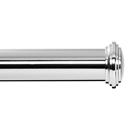 Ivilon Window Curtain Rod Decorative End Cap Design, 1 Inch Rod, 16 to 28 Inch (Side Curtain Rod) Chrome - color: Chrome, size: 16" to 28"
