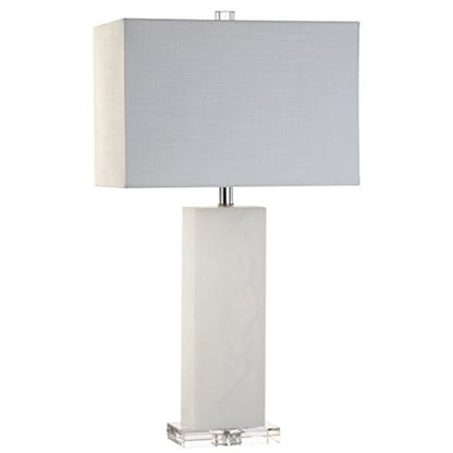 JONATHAN Y Tiggie 27" Alabaster Table Lamp, White Alabaster/Clear - color: White Alabaster