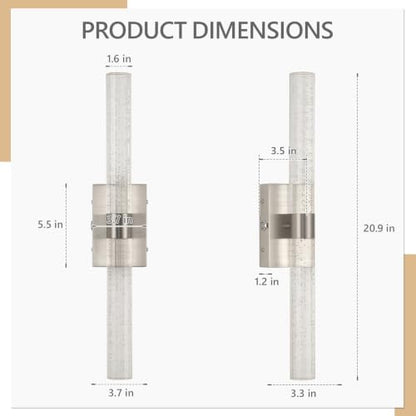 Battery Operated Wall Sconces Set of 2, 20000mAh Rechargeable Wall Light | Remote Control,3000K-6000K Dimmable LED Wireless Sconces,Brushed Nickel,20.9 Inch - color: Nickel, size: 20.9 Inch
