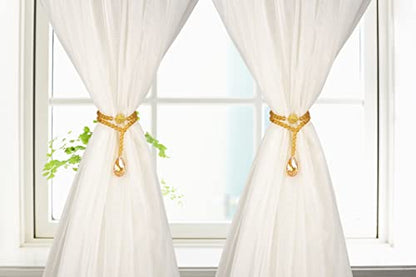 SUQ I OME Luxury Crystal Beaded Magnetic Curtain Tieback, Champagne - color: Champagne