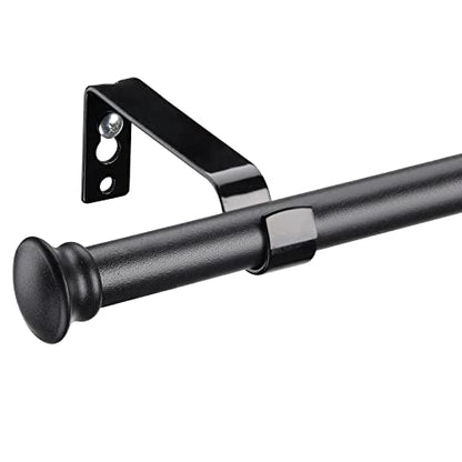 Black Curtain Rods, Small Curtain Rods for Windows 48 to 84 Inch, 5/8 Heavy Duty Matte Black Curtain Rod Set with Brackets, Adjustable Splicing Drapery Rod - color: Black, size: 48-84" (1pc)