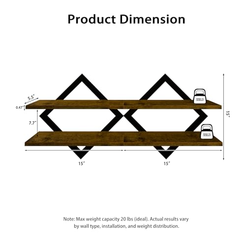 2 Pack Floating Wall Shelves for Indoor Plants, 2-Tier Wall Plant Holder - size: 2-Pack