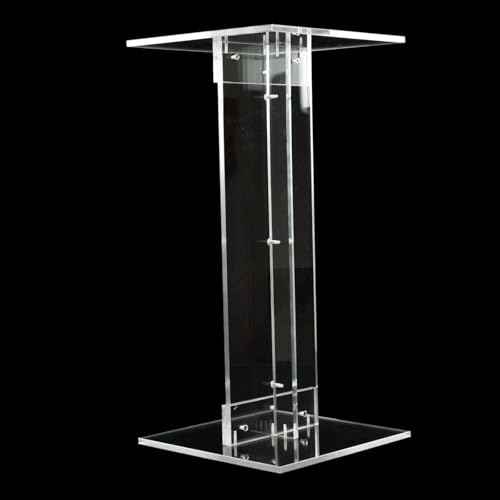 Efavormart 24" Heavy Duty Acrylic Wedding Display Stand with Square Bases, Clear Plexiglass Flower Pedestal Stand - 10mm Thick Plate - size: 24"