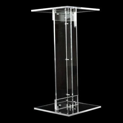 Efavormart 24" Heavy Duty Acrylic Wedding Display Stand with Square Bases, Clear Plexiglass Flower Pedestal Stand - 10mm Thick Plate - size: 24"