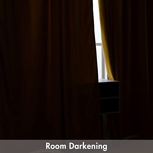 MIULEE Mustard Yellow Blackout Velvet Curtains Drapes 72 Inch Long 52"x72" - color: Mustard Yellow, size: 52"W x 72"L (Pack of 2)