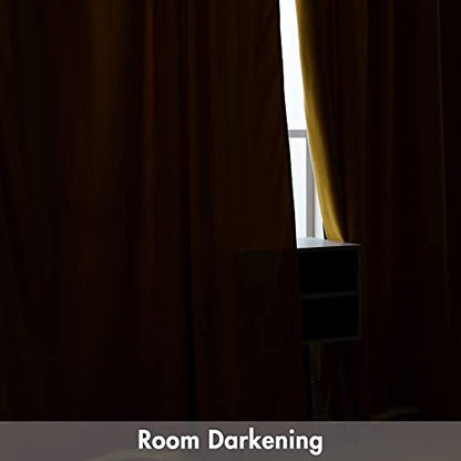 MIULEE Mustard Yellow Blackout Velvet Curtains Drapes 72 Inch Long 52"x72" - color: Mustard Yellow, size: 52"W x 72"L (Pack of 2)