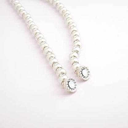 SUQ I OME Luxury Pearl Beaded Magnetic Curtain Tieback, Pearl - color: Pearl
