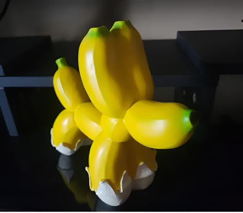 Creative Banana Balloon Dog Resin, Home Decor Statue, Standing Puppy Sculpture, Modern Animal Art Crafts, Creative Collectible Figurine, Tabletop Ornament, Gift for Dog Lover