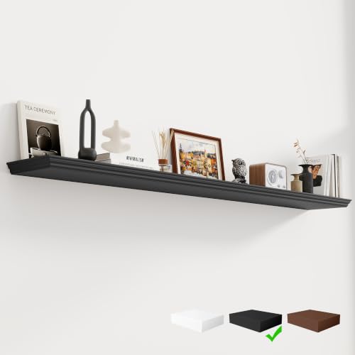 Fun Memories Floating Shelves, Black, 72 Inch Long, 9.3 Inch Deep, 1 Pack - color: Black, size: 72", Single