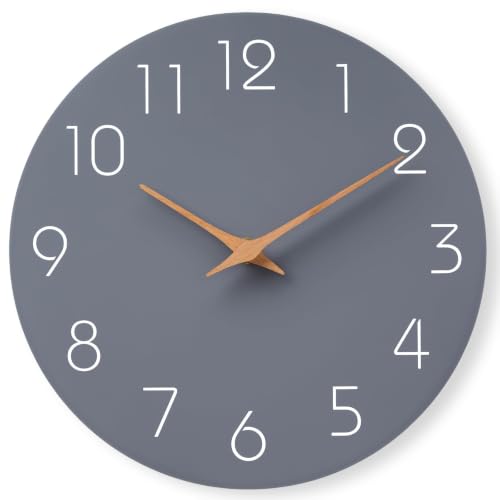 Mosewa Wall Clock 8" Battery Operated Silent Non-Ticking Simple Modern - color: C_gray, size: 8 Inch