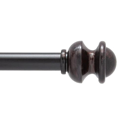 Kenney Kendall Knob Window Curtain Rod, Adjustable Curtain Rod for Windows 30 to 86 Inches, Extendable Curtain Rod Set, Antique Rust Brown Curtain Rod - color: Antique Rust, size: 30-86"
