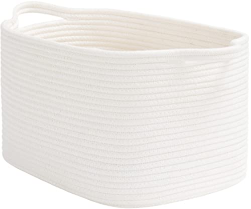 Goodpick Woven Storage Basket for Shelves, 13" x 10" x 9", White - color: White, size: 13"L x 10"W x 9"H