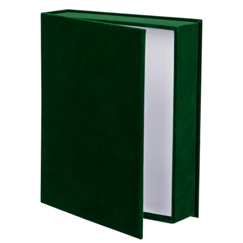 Decorative Storage Box, Dark Green Book-Shaped Velvet Gift Box with Lid - color: Dark Green