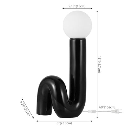 JONATHAN Y Katya 18" Scandinavian Ceramic Spiral Lamp, Black - color: Black
