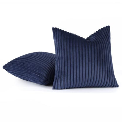 Simmore Fall Soft Blue Flannel Throw Pillow Covers 16X16 Set of 2 - color: Blue, size: 16" x 16" (Pack of 2)