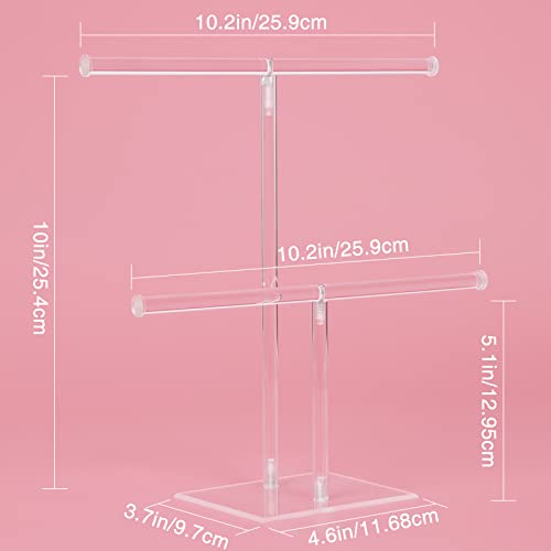 Acrylic Jewelry Stand, 2-Tier Necklace Holder, Jewelry Display Holder