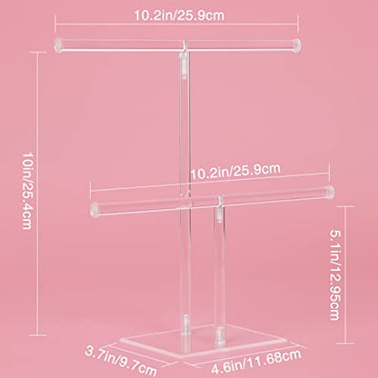 Acrylic Jewelry Stand, 2-Tier Necklace Holder, Jewelry Display Holder