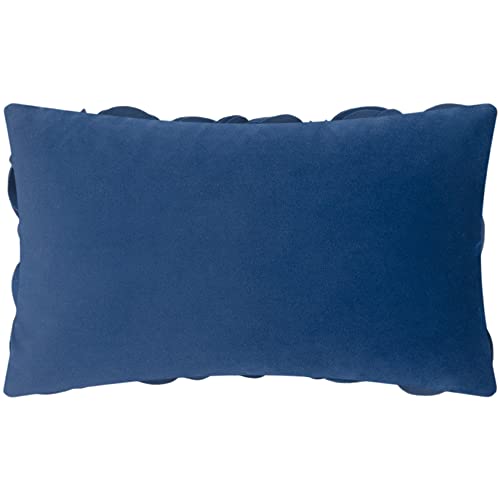 KINGROSE Handmade 3D Flower Throw Pillow Cover, 12x20 Inch, Navy Blue - color: Navy Blue - Persian Velvet
