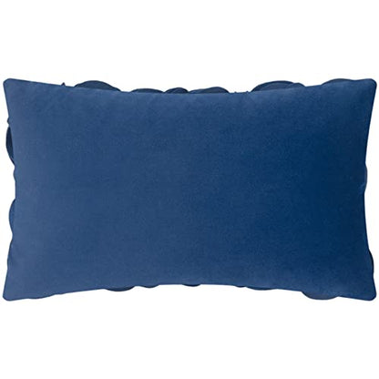 KINGROSE Handmade 3D Flower Throw Pillow Cover, 12x20 Inch, Navy Blue - color: Navy Blue - Persian Velvet
