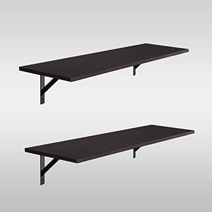 DINZI LVJ Long Wall Shelves, 39.4 Inch Wall Mounted Shelves with Brackets - color: Espresso, size: 39.4 Inch