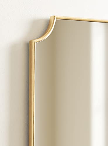 Kate and Laurel Healey Glam Scalloped Wall Mirror, 22 x 30, Gold, Minimal Scallop Mirror for Classic Traditional Wall Decor