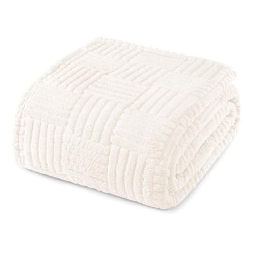 Whale Flotilla Lightweight Fleece Queen Size Blanket for Bed, Ivory - color: Ivory, size: Queen(90x90 Inch)