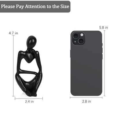 Sandstone Resin Thinker Statue Style Abstract Sculpture, Black, Right - color: Small Black, size: Right 1pc