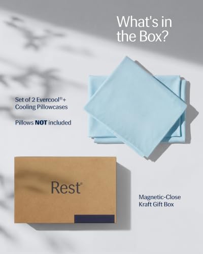 REST® Evercool®+ Cooling Pillowcases for Hot Sleepers, Standard, 2PCS - color: Light Blue, size: Standard (2 pcs)