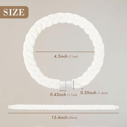 NICEEC 2 Pack Natural Cotton Rope Curtain Tiebacks Elegant Boho Style Magnetic Drape Tie Backs Soft Hand-Woven Rope Curtain Holdbacks for Home & Office Drapery (Cotton rope-02) - color: Cotton Rope-02, size: 2 Pack