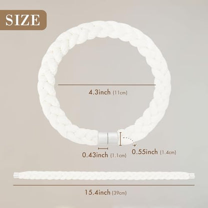 NICEEC 2 Pack Natural Cotton Rope Curtain Tiebacks Elegant Boho Style Magnetic Drape Tie Backs Soft Hand-Woven Rope Curtain Holdbacks for Home & Office Drapery (Cotton rope-02) - color: Cotton Rope-02, size: 2 Pack