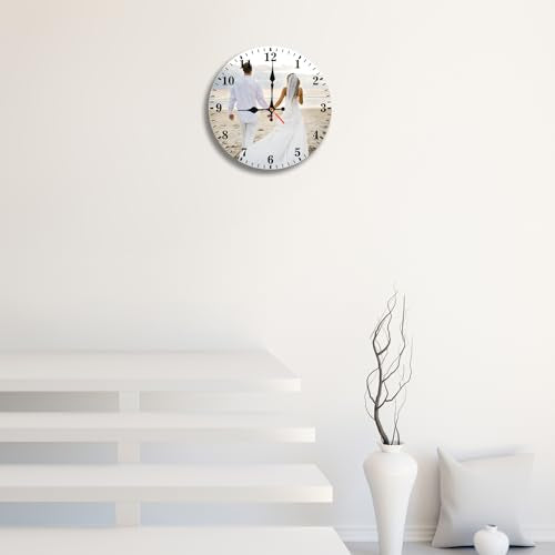 Custom Clock Customized Wall Clocks Personalized Your Photo Text Name Silent (10 12 inch), PVC, Dial Plate Optional (12 * 12in) - size: 12*12in