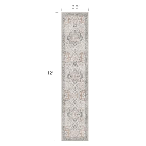 BESBLEE 2'6"x12' Washable Runner Rug Non Slip for Hallway Light Taupe Brown - color: Light Taupe Brown, size: 2'6" x 12' (Runner)