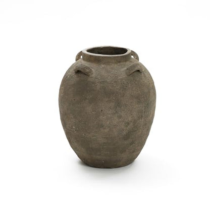LuxenHome Rustic Ceramic Flower Vase,15 Inch Tall Brown Terracotta Vases - size: Large