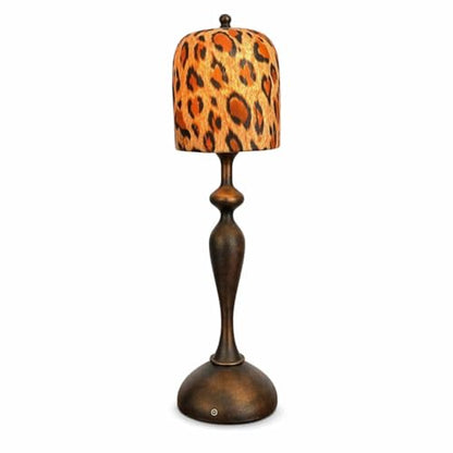 Cheetah Lamp Cordless Table Lamp, Cheetah Print Ceramic Shade