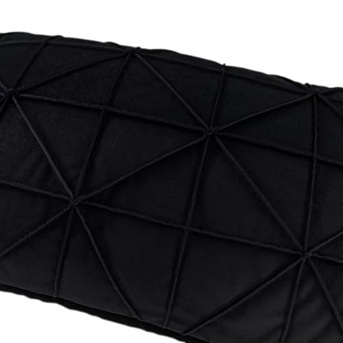 JWH Velvet Pillow Cover, Black, 14x24 Inch - color: Black, size: 24" x 14" (Pack of 1)