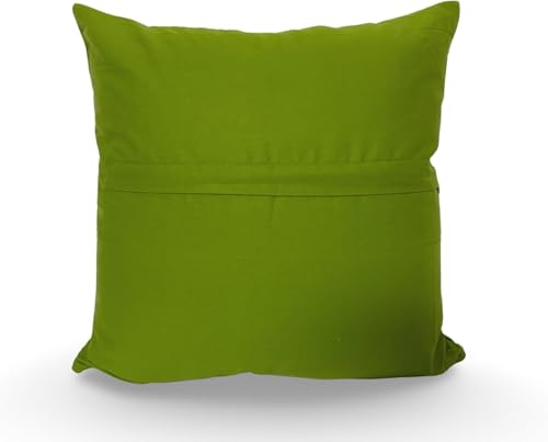 Velvet Floral Flower Green Jungle Throw Pillow Sofa Cushion Cover Case Couch Bohemian Accent Colorful Boho Chic Indian Handmade Cover Only (18" x 18") - size: 18" x 18" (Pack of 1)