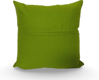 Velvet Floral Flower Green Jungle Throw Pillow Sofa Cushion Cover Case Couch Bohemian Accent Colorful Boho Chic Indian Handmade Cover Only (18" x 18") - size: 18" x 18" (Pack of 1)